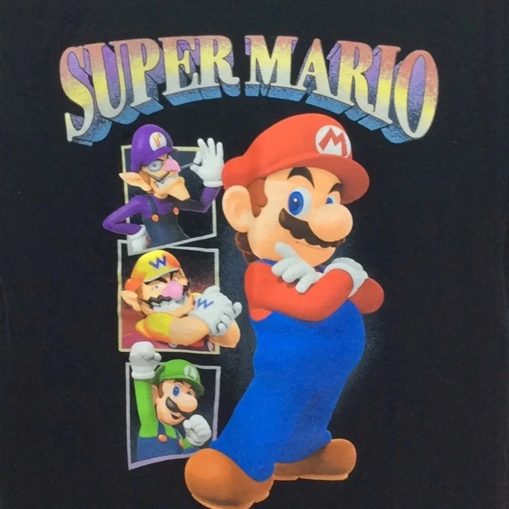 Super Mario Black Short Sleeve T-Shirt